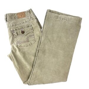 Vintage Y2K Women's 12 American Eagle Cords Low Rise Wide Leg Corduroy Tan